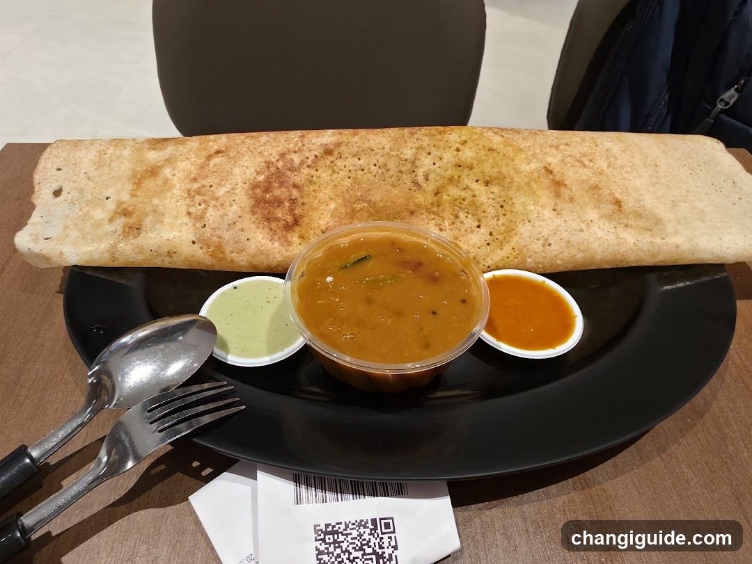 Dosa with Sambar and Chutneys