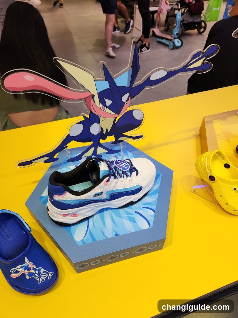 Pokémon-themed footwear display