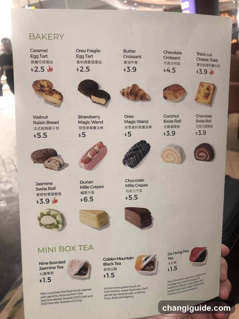Bakery & Mini Box Tea Menu