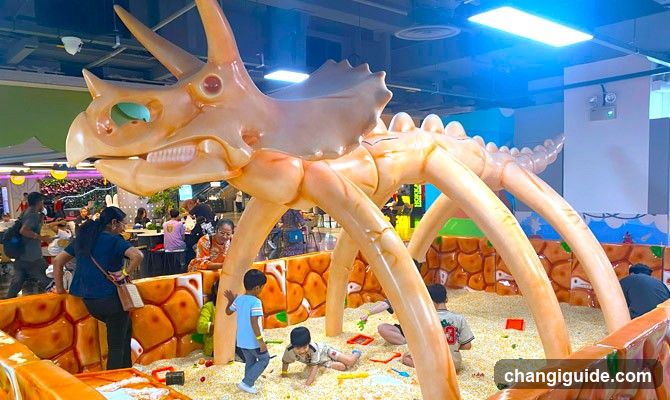 Play Area with Triceratops Sculpture