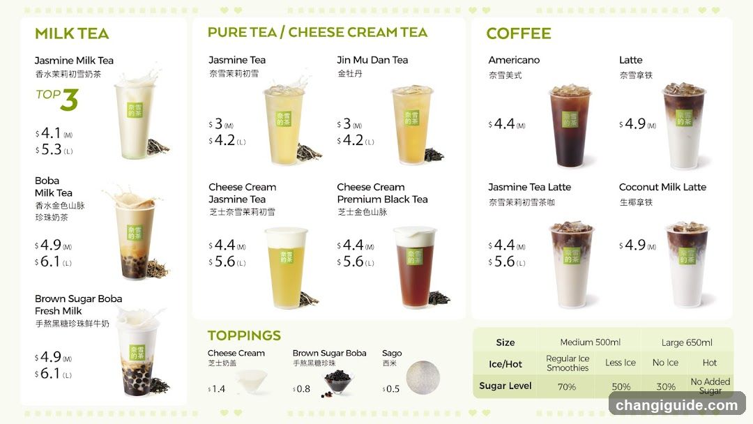 Milk Tea & Coffee Menu
