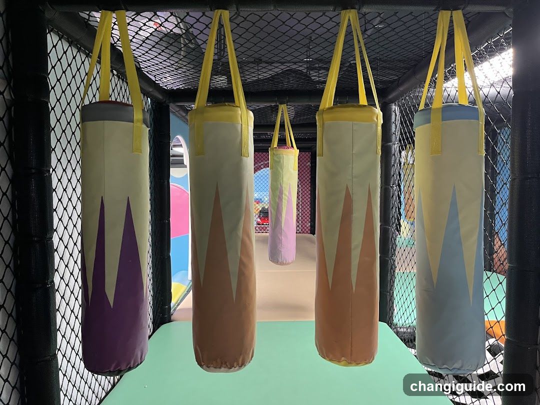 Suspended Punching Bags in Play Area