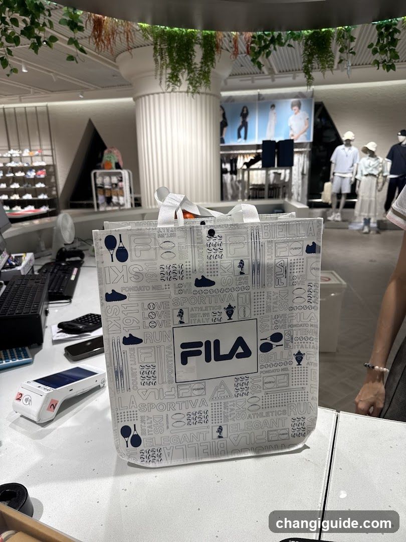 FILA Store Interior with Shopping Bag