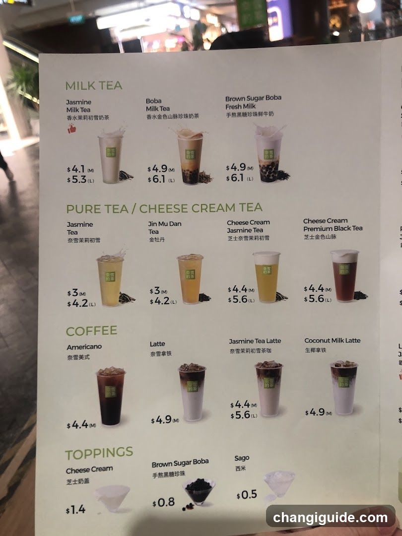 Boba Tea Menu