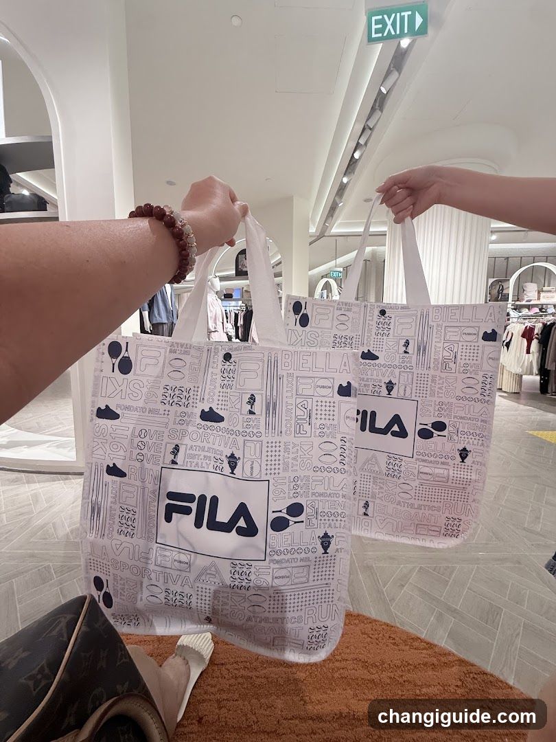 Fila Shopping Bags in Store Interior