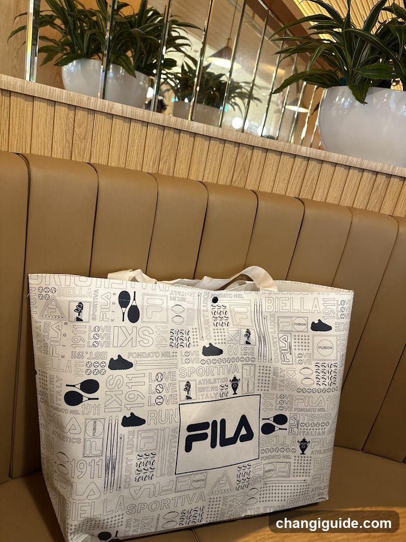 Fila Shopping Bag on Leather Seat