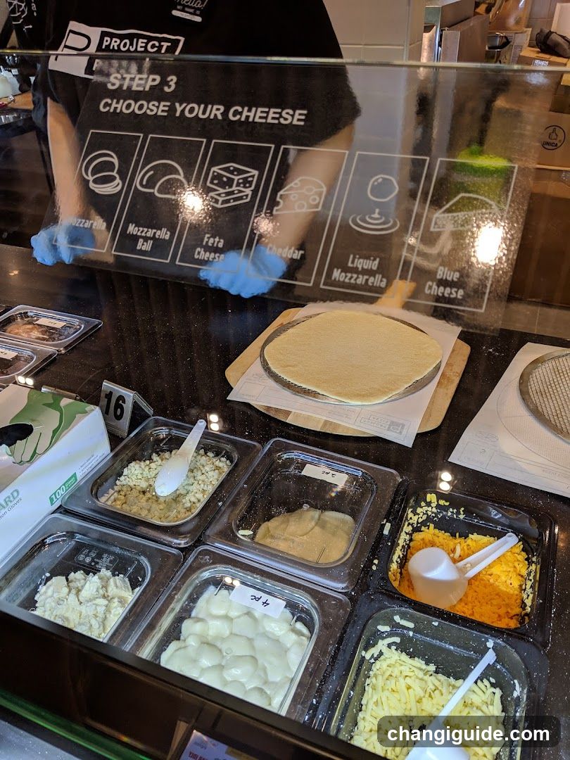 Pizza Cheese Selection Display