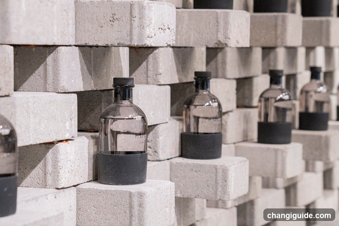 Bottles on Concrete Blocks