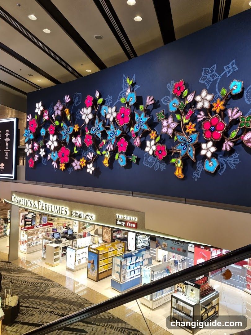 Airport Duty-Free Shop Interior with Wall Art