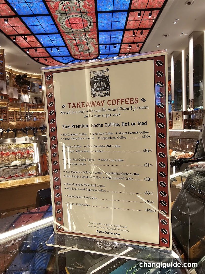 Bachacoffee Takeaway Menu