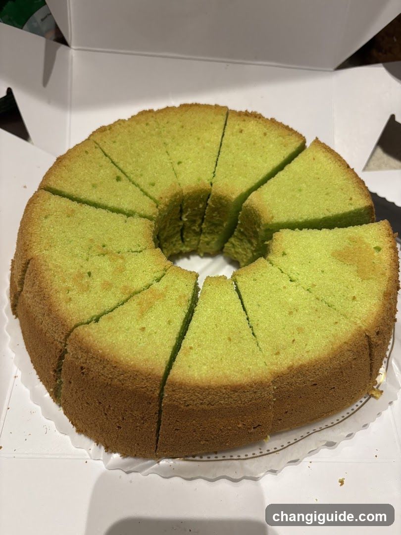 Green Sponge Cake Slice