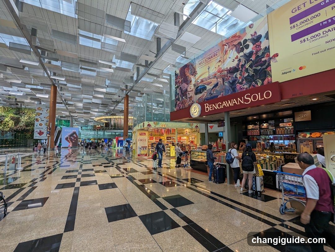 Airport Terminal Interior with Bengawan Solo Storefront