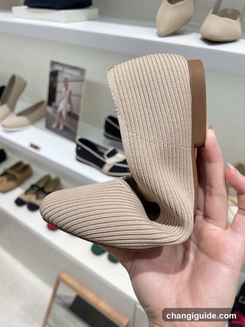 Handheld Beige Knit Shoe in Store