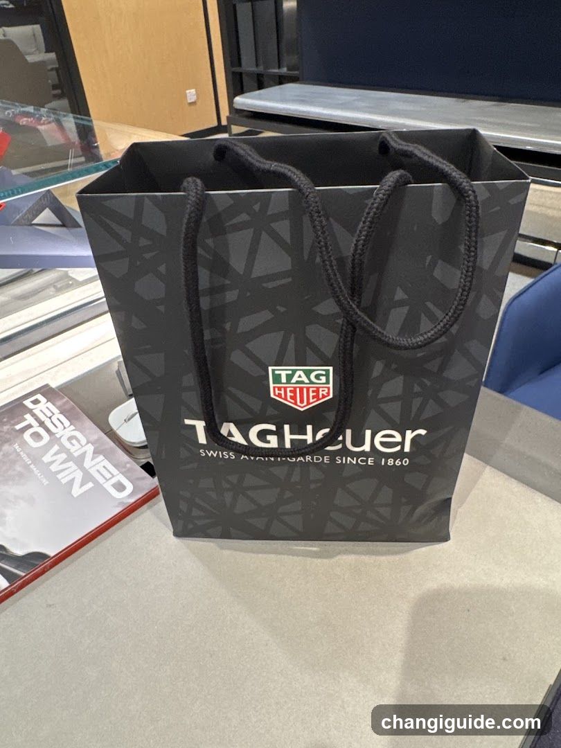 Tag Heuer Shopping Bag on Counter