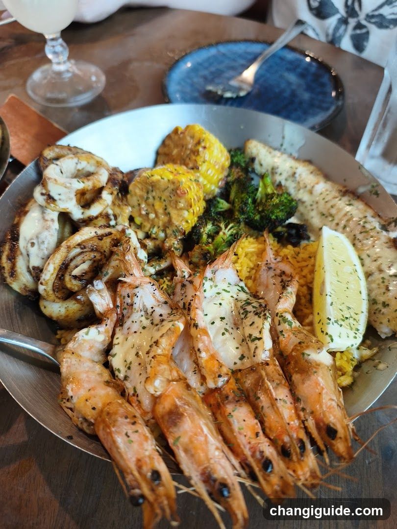 Seafood Platter with Corn and Fish
