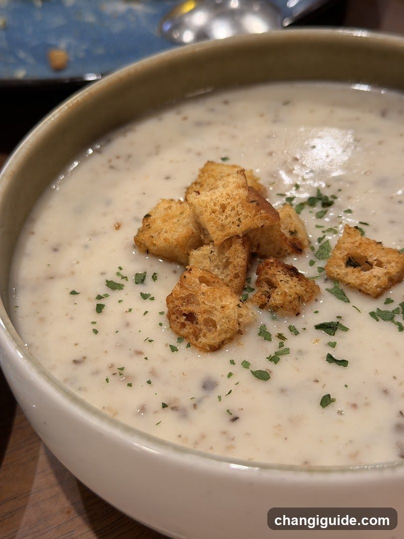 Creamy Soup with Croutons
