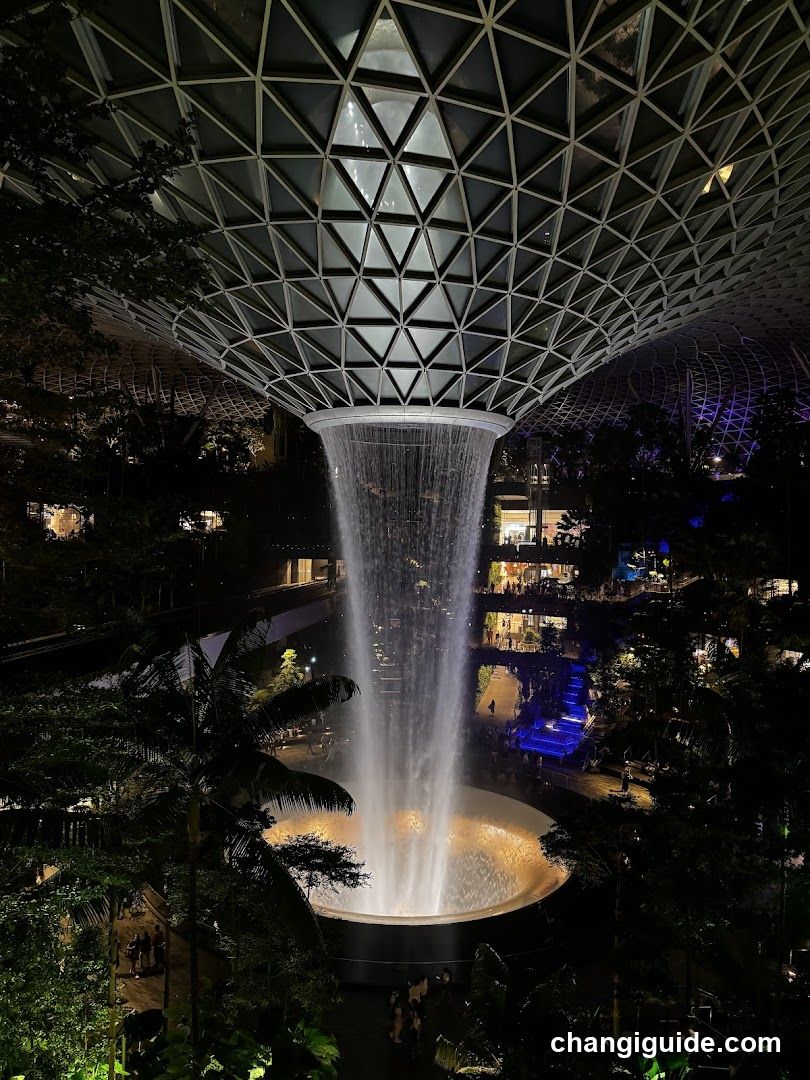 The Jewel Changi Waterfall at Night