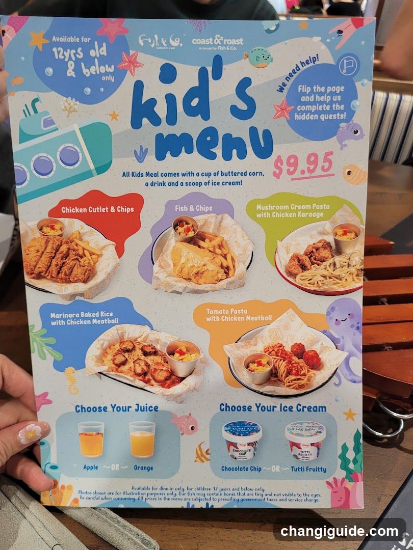 Kid's Menu - Full of Fun & Coast to Roast