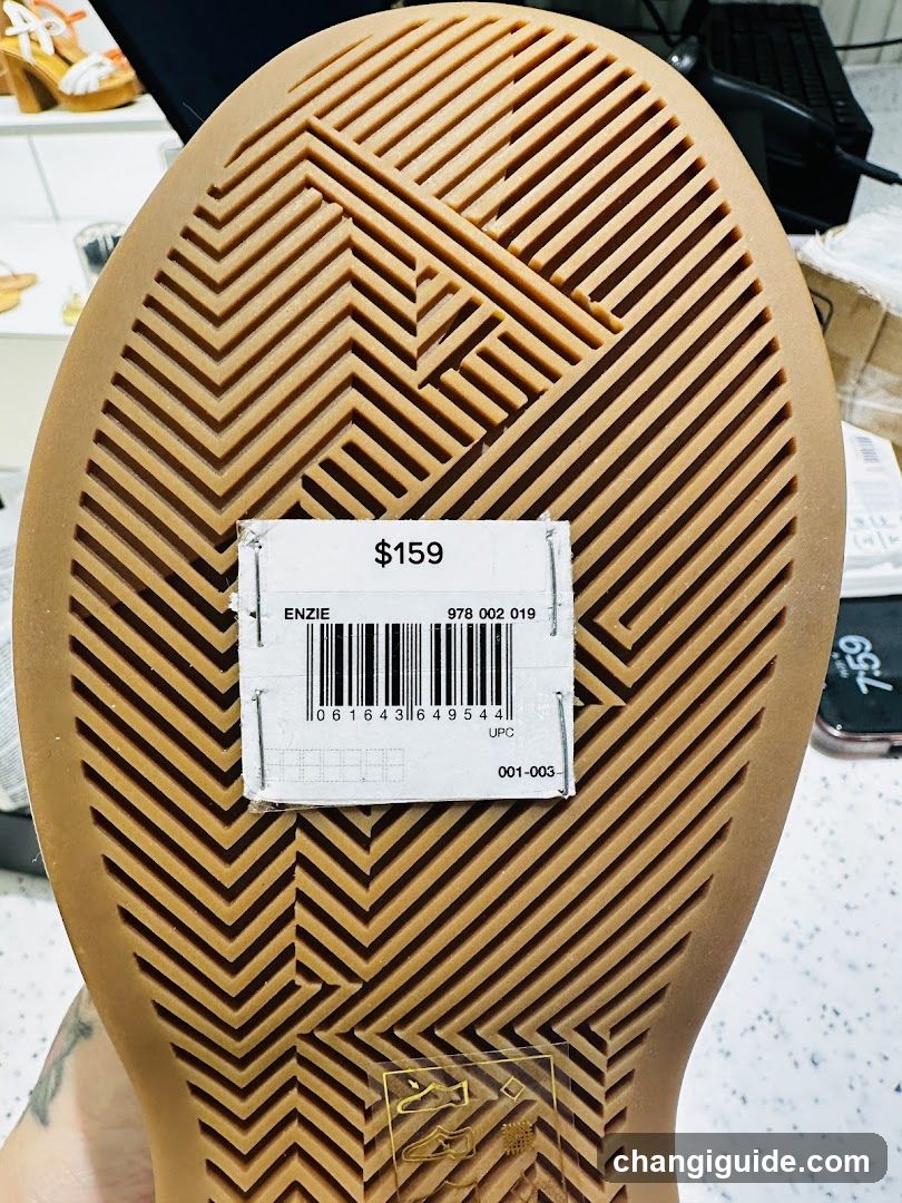 Enzie Shoe Sole with Price Tag