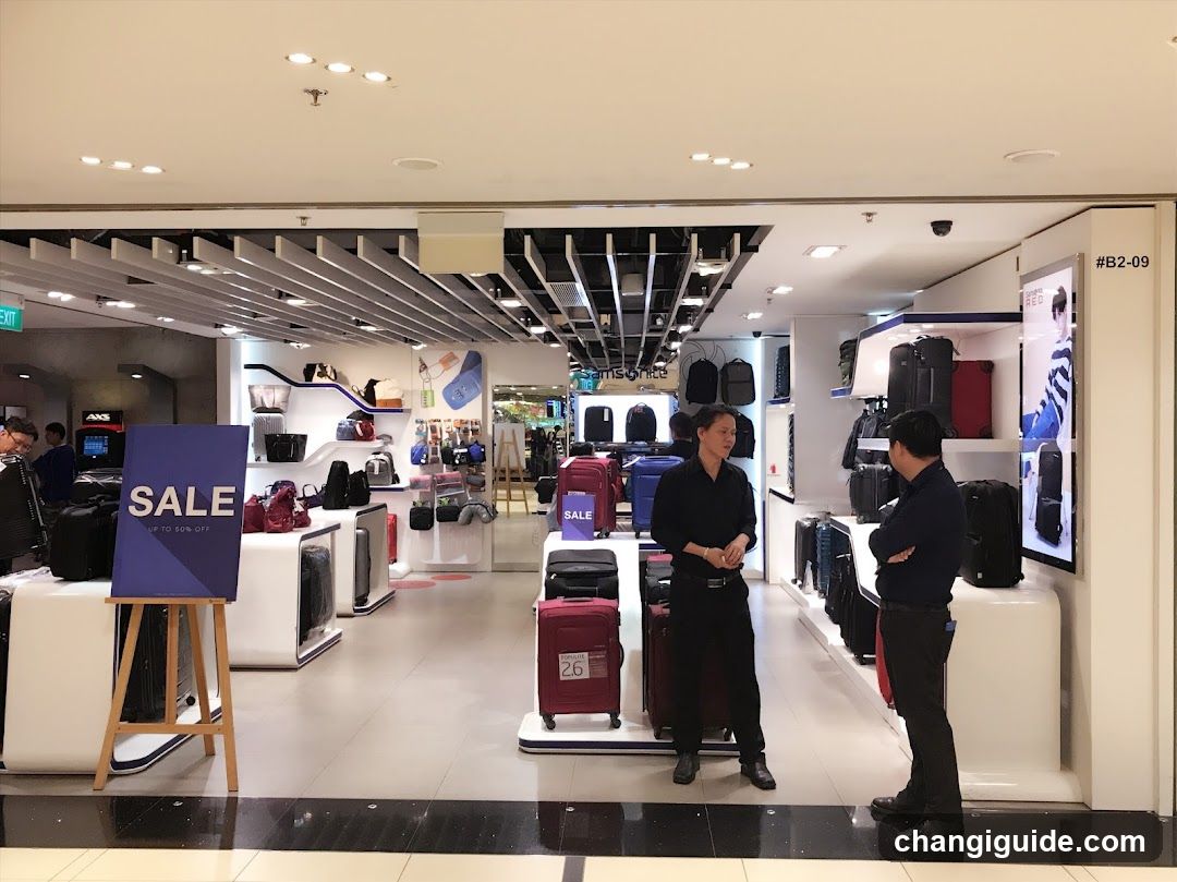 Luggage Store Interior with Sale Signage