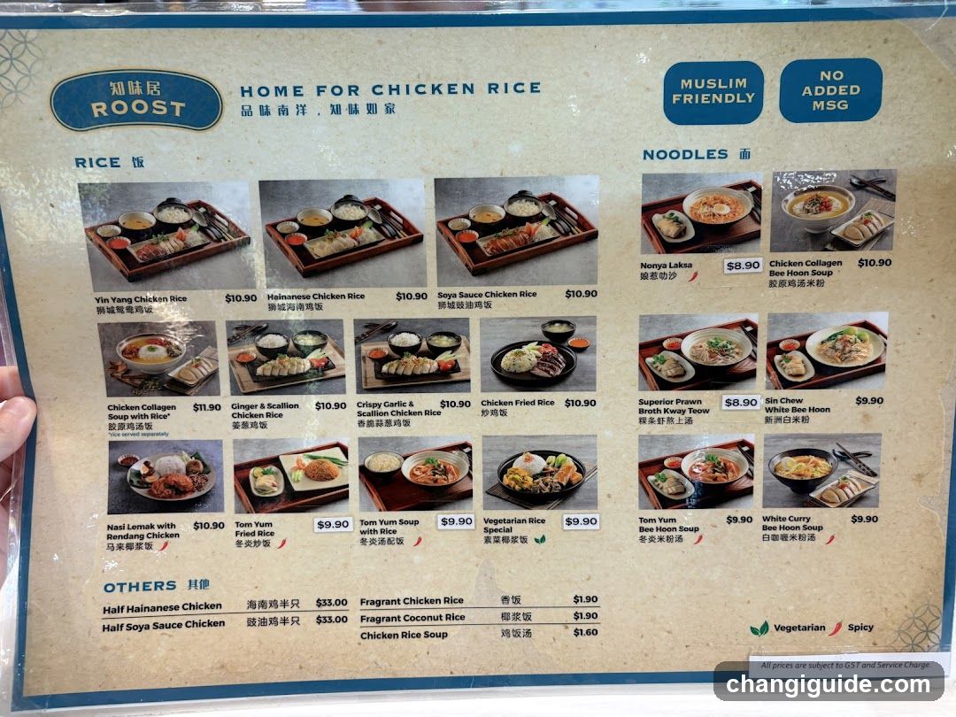 Roost Home for Chicken Rice Menu