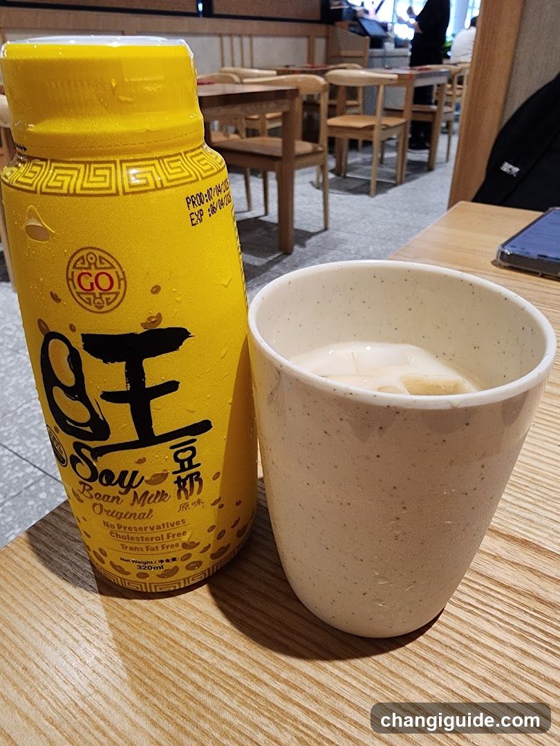 Soy Milk and Cup on Table