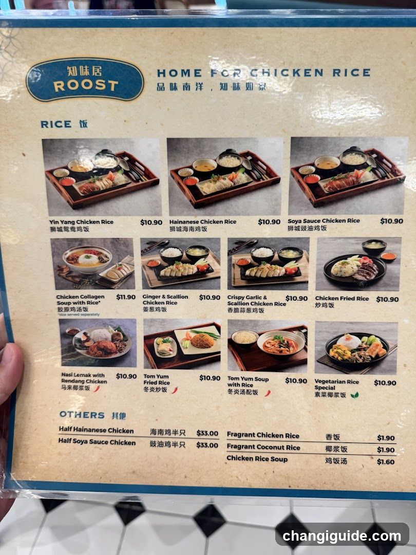 Roost Home for Chicken Rice Menu