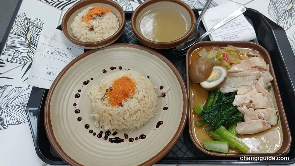Lunch Tray with Rice and Chicken