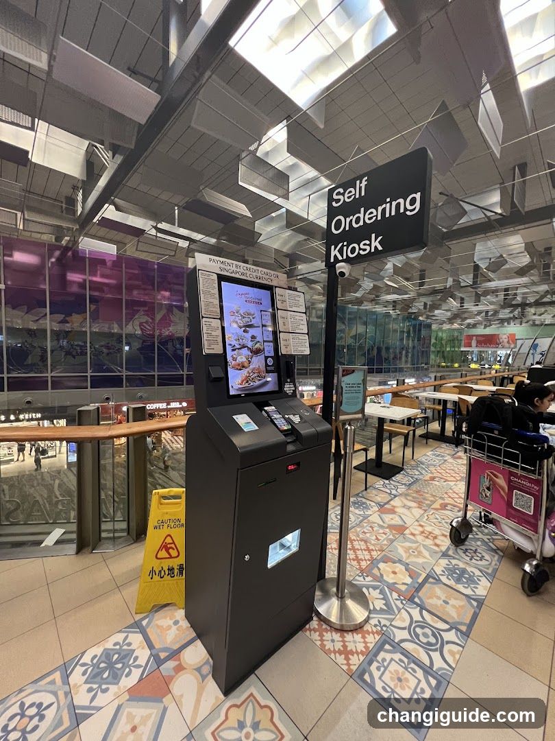 Self Ordering Kiosk in Airport Terminal
