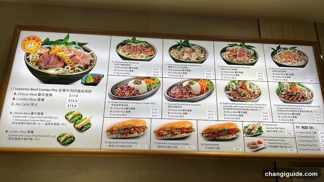 Pho and Vietnamese Cuisine Menu Board