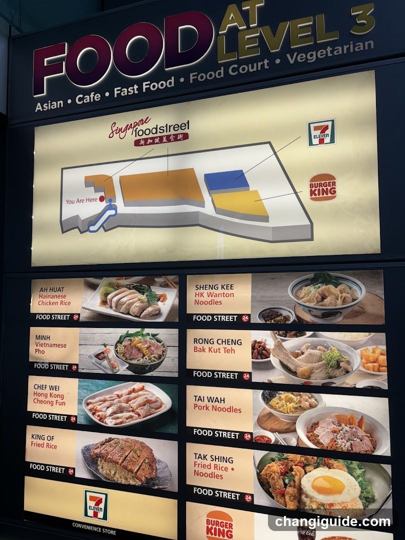 Food Level 3 Map and Menu Board