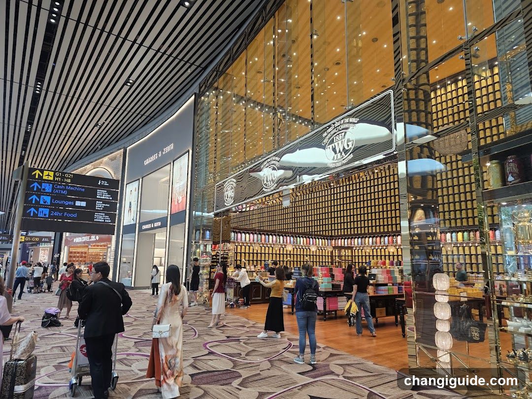 Airport Terminal Interior with TWG Tea Shop