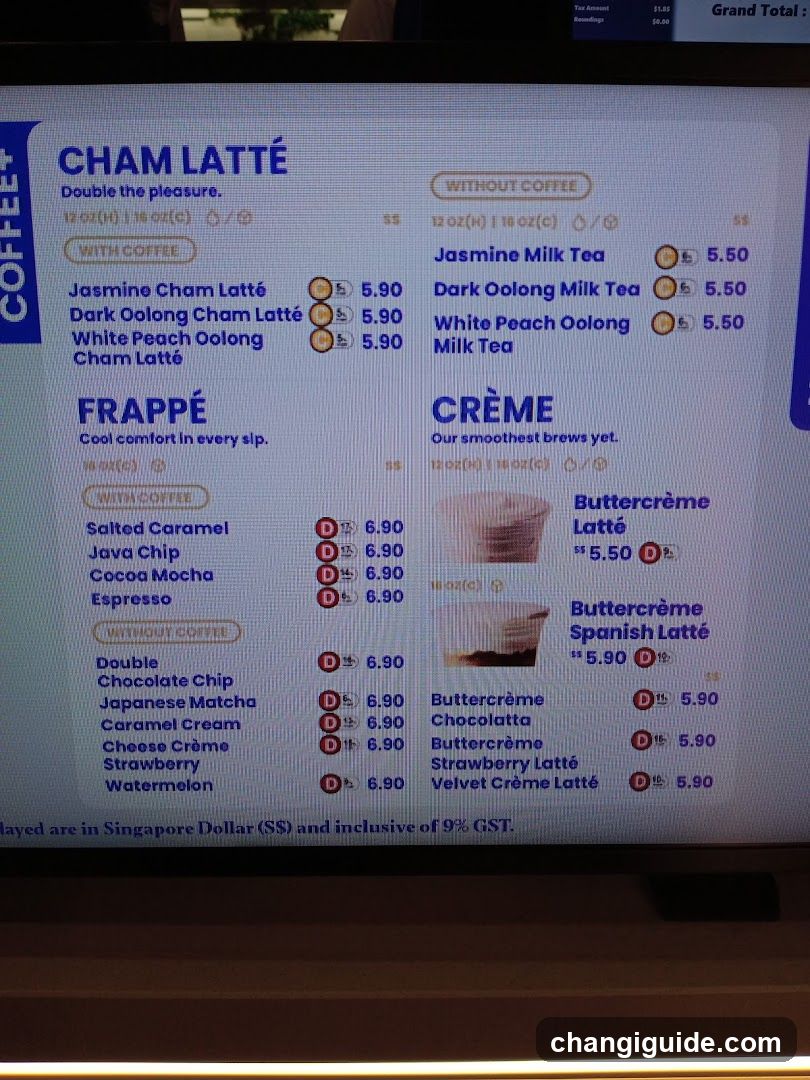 Cham Latte & Frappé Menu Board