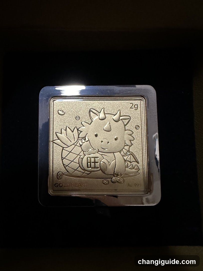 Gold coin with dragon design