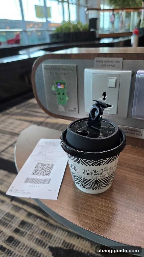 Coffee Cup and Receipt on Table