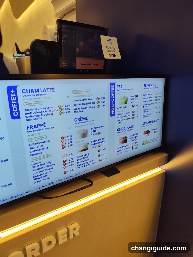 Cham Latte & Frappé Menu Board
