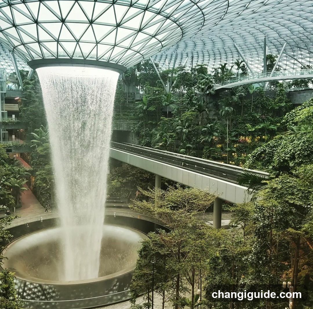 Indoor Waterfall and Greenery