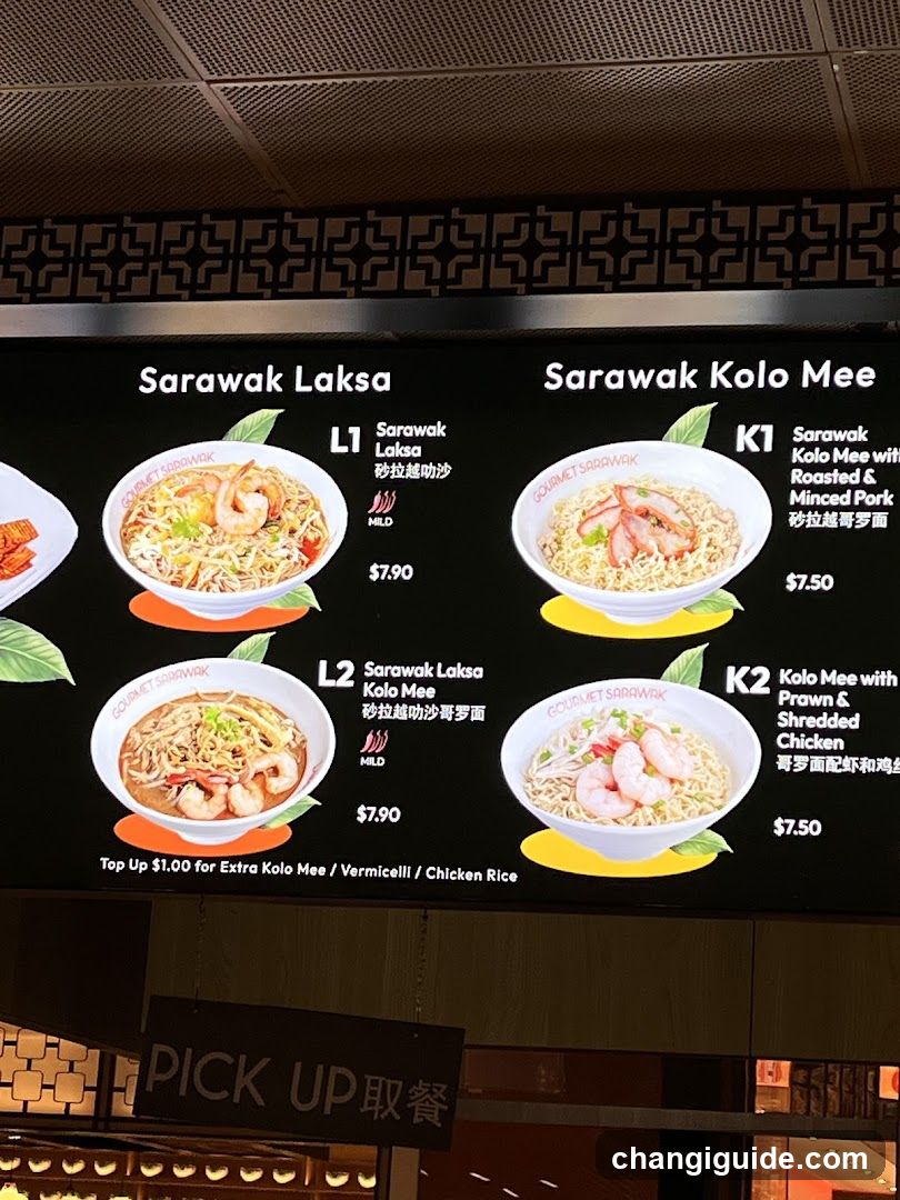 Sarawak Laksa & Sarawak Kolo Mee Menu Board