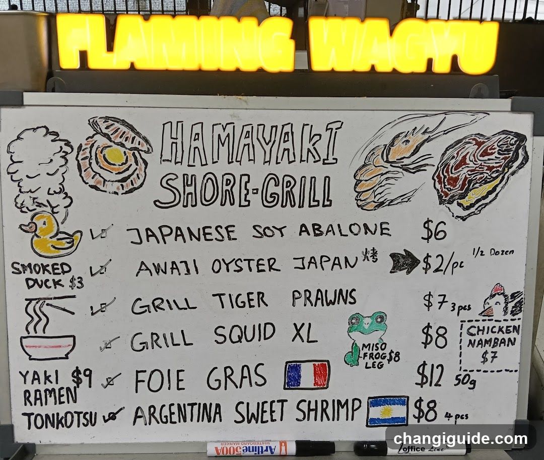 Hamayaki Shore-Grill Menu Board