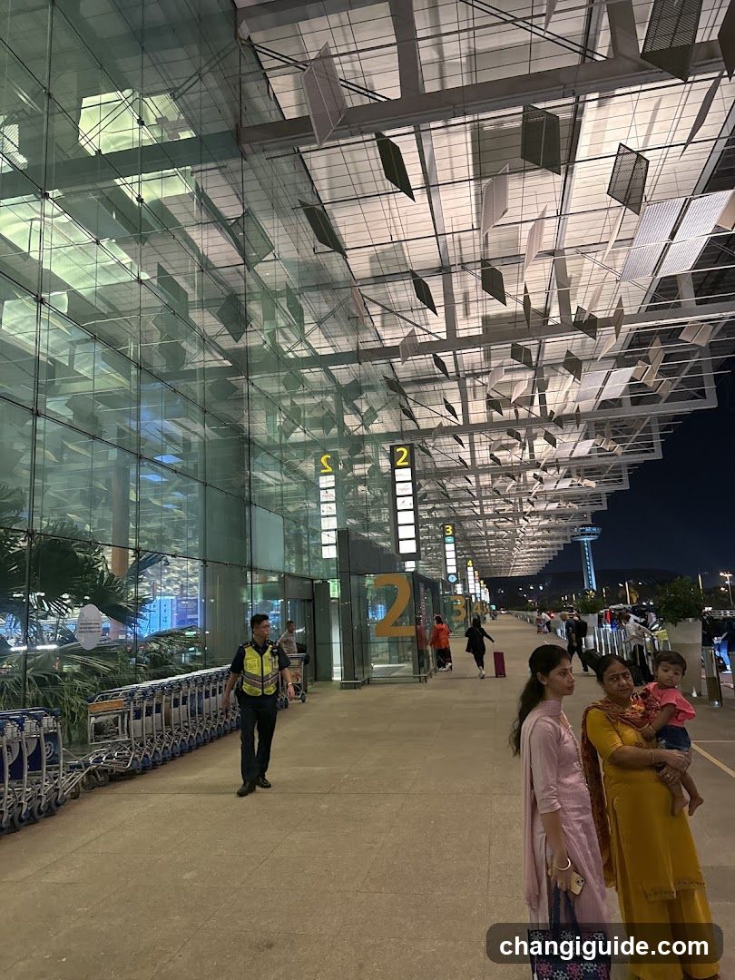 Airport Terminal Exterior at Night
