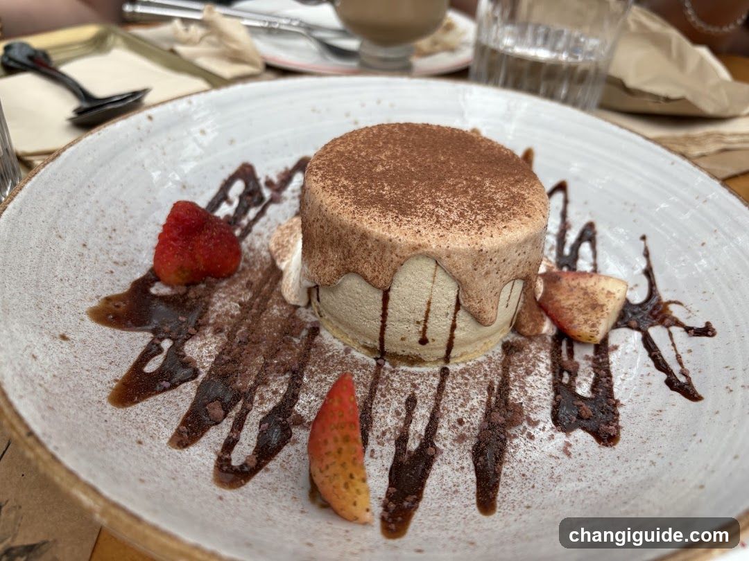 Dessert with Chocolate Drizzle and Strawberries