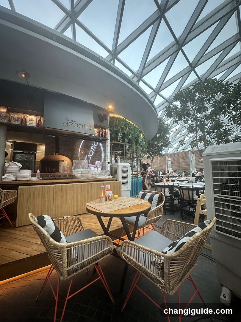 Indoor Dining Area with Glass Roof