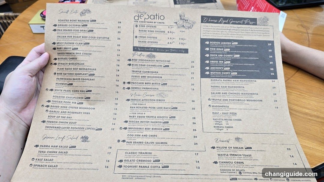 Depatio Menu