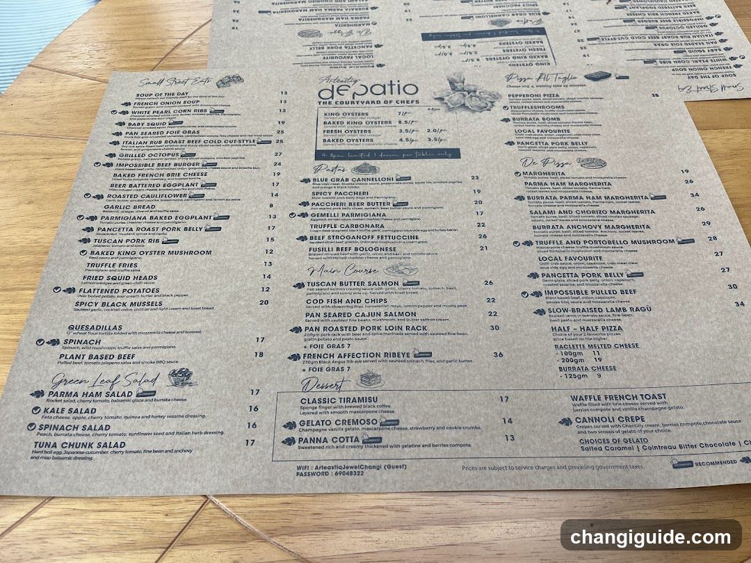 Depatio Menu