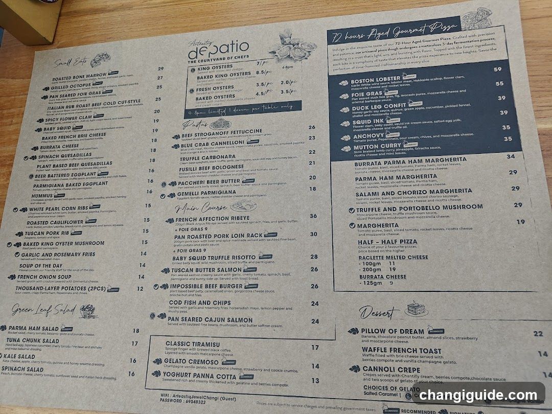 Adagio de Patio Menu