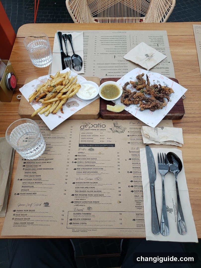 Dining Table with Food and Menu