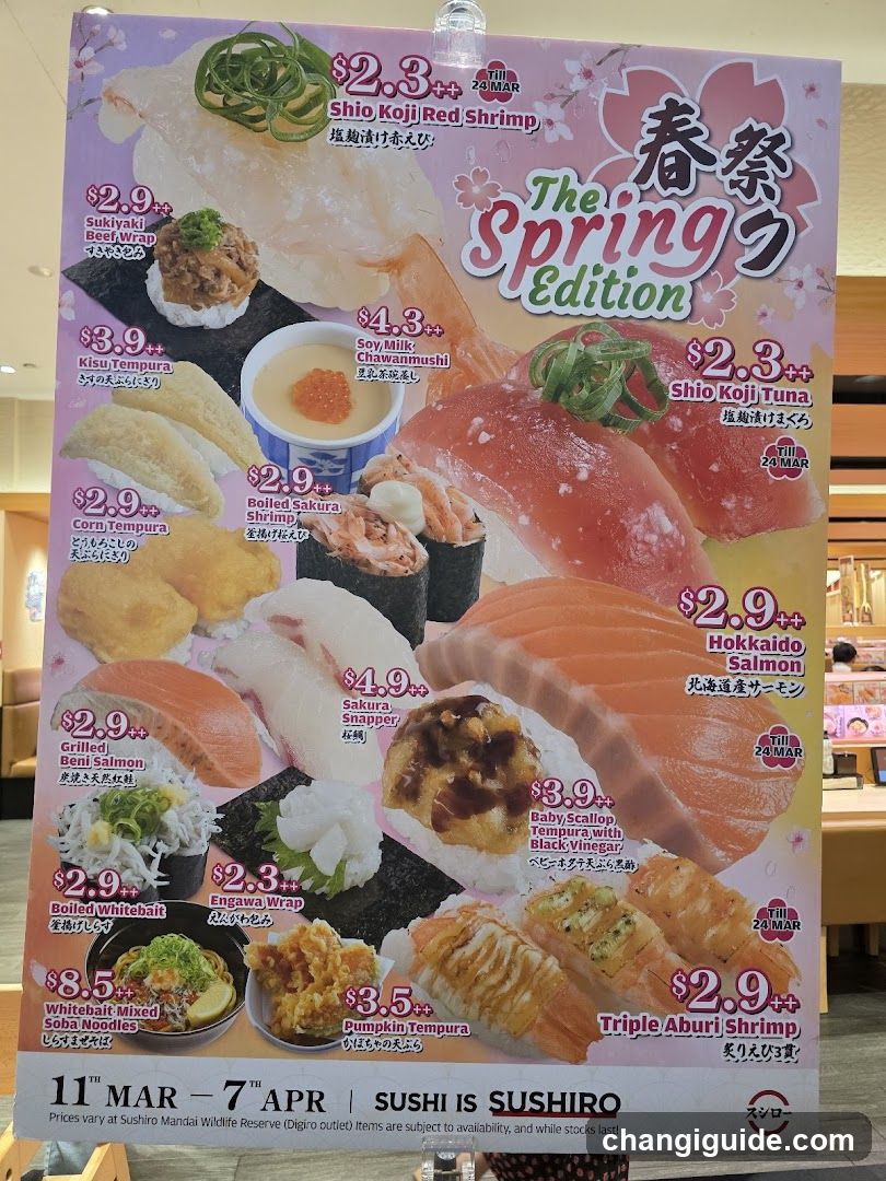The Spring Edition Sushi Menu