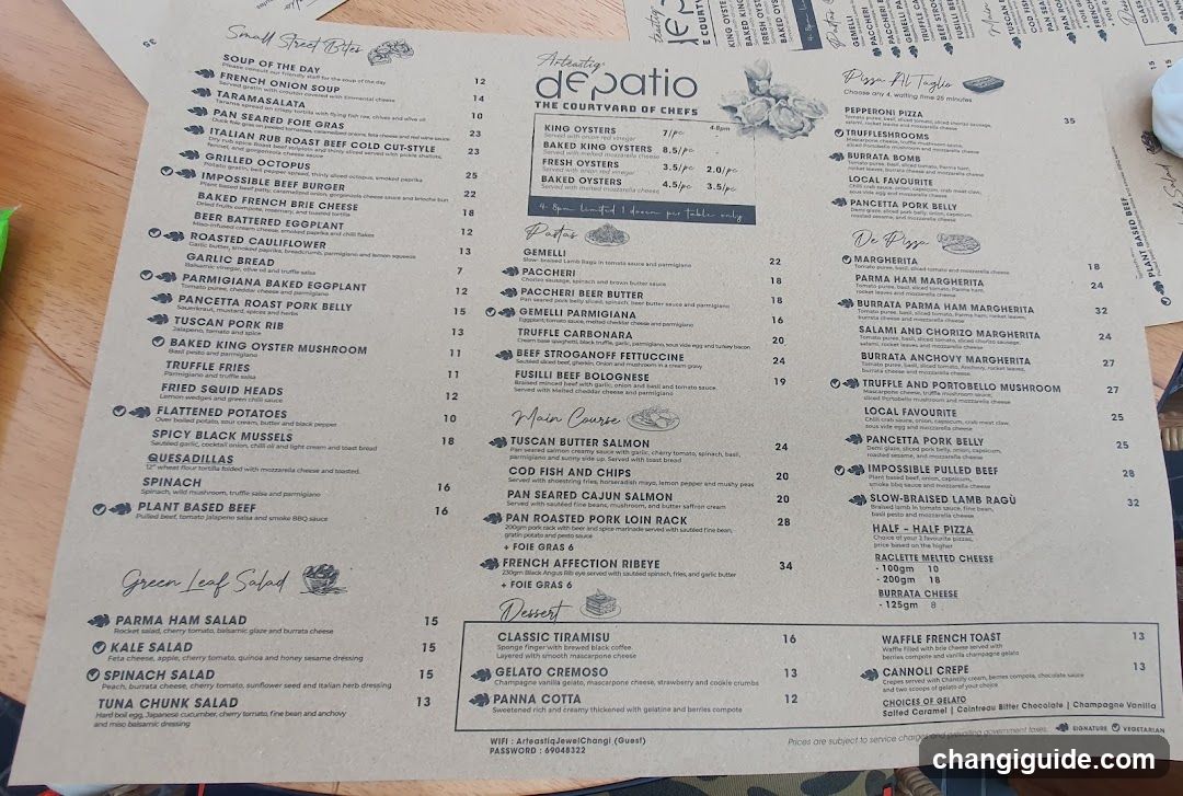 Depatio Menu