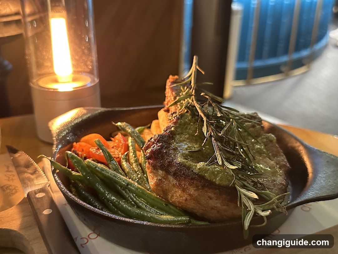 Sizzling Steak with Pesto and Greens