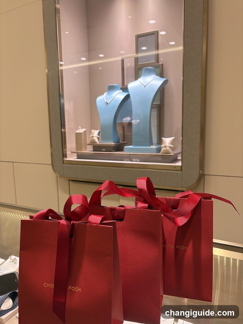 Jewelry Store Interior with Shopping Bags